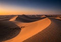 Endless Desert Dunes with Soft Light Royalty Free Stock Photo