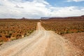 Endless dirt road in scenic red desert landscape Royalty Free Stock Photo