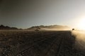 Endless empty dirt road in Namib desert of Namib-Naukluft Nation Royalty Free Stock Photo