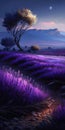Endless Fields Of Lavender Fragrant Beauty Smartphone Phone Wallpaper. Generative AI