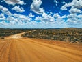 Endless gravel road in Namibia