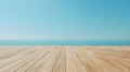 Endless horizon over calm ocean from wooden deck perspective Royalty Free Stock Photo