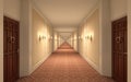 Endless Hotel Corridor Royalty Free Stock Photo