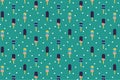 Endless ice cream pattern design on a green background. Sweet dessert pattern vector with colorful popsicles and white dots. Royalty Free Stock Photo
