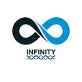 Endless Infinity Loop vector symbol, conceptual logo special design. Royalty Free Stock Photo