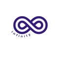 Endless Infinity Loop vector symbol, conceptual logo special design. Royalty Free Stock Photo