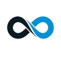 Endless Infinity Loop vector symbol, conceptual logo special design. Royalty Free Stock Photo