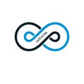 Endless Infinity Loop vector symbol, conceptual logo special design. Royalty Free Stock Photo
