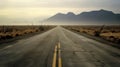 Endless Journey: A Desolate Road through the Wilderness Royalty Free Stock Photo