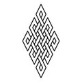 Endless knot icon with interwoven lines, symmetrical eternal loop design Royalty Free Stock Photo