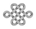 Endless knot made of crossed metal wires. Buddhist symbol. Vector illustration Royalty Free Stock Photo
