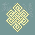 Endless knot,one of eight auspicious buddhist religious symbols, vector illustration