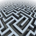 Endless labyrinth three dimensional illustration Royalty Free Stock Photo