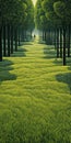 Endless Lawn: A Grassy Path Inspired By Optical Illusion Paintings