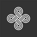 Endless loop. Celtic interlocking knot. Abstract perpetual motion icon.