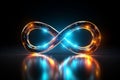 Endless loop Glowing neon infinity symbol underlines eternal significance Royalty Free Stock Photo
