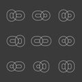 Endless loop shape, nine isolated logo symbols