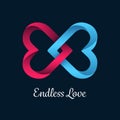 Endless love vector with linking hearts