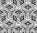 Endless monochrome symmetric pattern, graphic design. Geometric