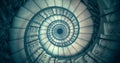 Endless old spiral staircase. 3D render Royalty Free Stock Photo