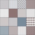 Endless patchwork background with different patterns