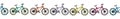 Endless Pattern Brush or Ribbon of Bicycles Bike Background. Realistic Hand Drawn Illustration. Savoyar Doodle Style. Royalty Free Stock Photo