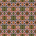 Endless pattern with geometric motif, vector decor Royalty Free Stock Photo