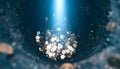 Endless Pit Filled with Falling Coins.. Economy Concept. Generated Image Royalty Free Stock Photo