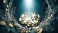 Endless Pit Filled with Falling Coins.. Economy Concept. Generated Image Royalty Free Stock Photo