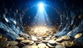 Endless Pit Filled with Falling Coins.. Economy Concept. Generated Image Royalty Free Stock Photo