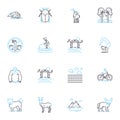 Endless possibilities linear icons set. Boundless, Infinite, Limitless, Abundance, Unlimited, Opportunity, Plentiful