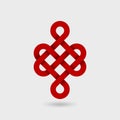 Endless red knot Shrivatsa. Chinese traditional symbol