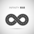 Endless road - infinity sign. Loop way symbol. Vector illustration