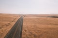 Endless road to the horizon through the Death valley Royalty Free Stock Photo