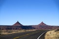 Endless road in Utah, winter, canyon lands nation park Royalty Free Stock Photo