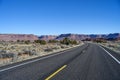 Endless road in Utah, winter, canyon lands nation park Royalty Free Stock Photo