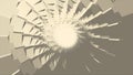 Endless rotation of gray circular tunnel with a ring of white light in the center, seamless loop. Animation. Monochrome Royalty Free Stock Photo