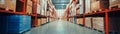 Endless rows of boxes in a vast warehouse, glimpse into the world of storage and logistics Royalty Free Stock Photo