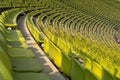 Endless rows of enpty chairs in a stadium