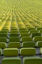 Endless rows of enpty chairs in a stadium