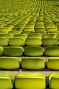 Endless rows of enpty chairs in a stadium