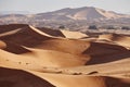 Endless Sands of the Sahara desert. Beautiful sunset over sand dunes of Sahara Desert Morocco Africa Royalty Free Stock Photo