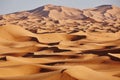 Endless Sands of the Sahara desert. Beautiful sunset over sand dunes of Sahara Desert Morocco Africa Royalty Free Stock Photo