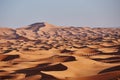 Endless Sands of the Sahara desert. Beautiful sunset over sand dunes of Sahara Desert Morocco Africa Royalty Free Stock Photo