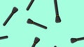 Endless seamless pattern of beautiful black beauty cosmetic items of eyebrow brushes and eyes for makeup and applying ears and