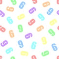 Endless seamless pattern of numbers 6 or 9 six or nine on a white background. Painted in rainbow colors in pastel colors. Red,