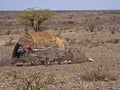 Endless slums of Somalis, living in utter poverty and despair. Afar Province, Ethiopia Royalty Free Stock Photo