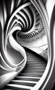 Endless spiral staircase - abstract background. AI generative art Royalty Free Stock Photo