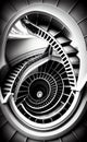 Endless spiral staircase - abstract background. AI generative art Royalty Free Stock Photo