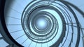 Endless spiral staircase. Looped video. 3D render
